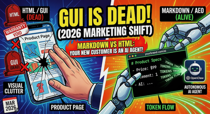 The GUI is Dead: Why Your 2026 Marketing Strategy Needs Markdown, Not Just HTML